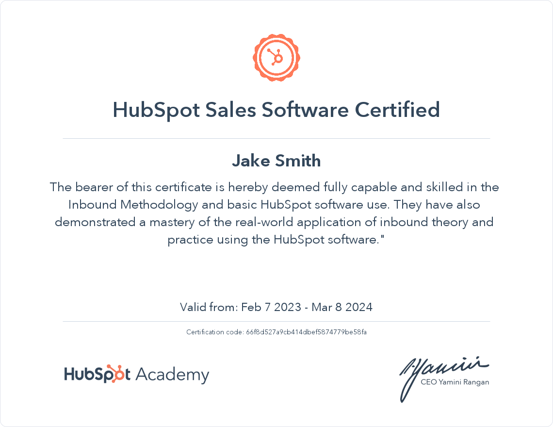Hubspot Sales Software